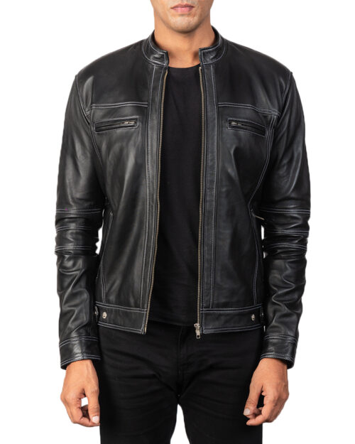 Marlon Black Leather Biker Jacket